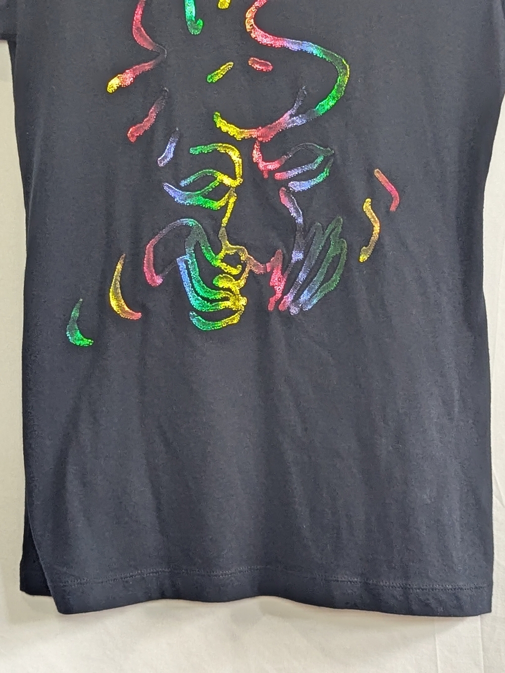 Peanuts Cedar Fair Snoopy Rainbow Graphic Tee Womens Small Black - Picture 3 of 8